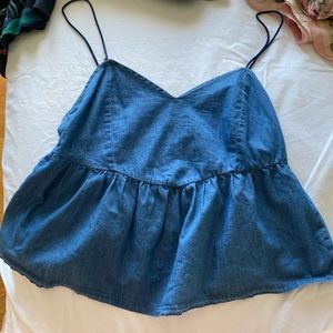 Zara denim peplum top